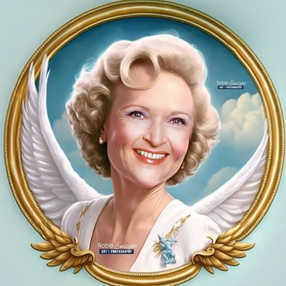 8x8 Betty White Golden Girls Portrait Oil Painting Fantasy Art Print - Picture 2 of 5